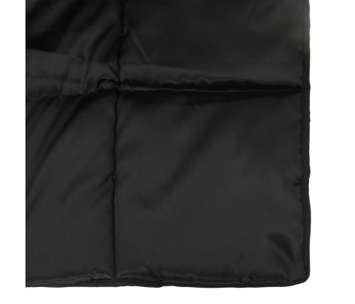 Ziemas Gultas Sega Melna 200 X 155 Cm Satīns Un Mikrošķiedra Vidaxl