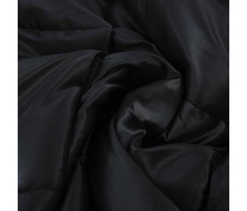 Ziemas Gultas Sega Melna 240 X 200 Cm Satīns Un Mikrošķiedra Vidaxl