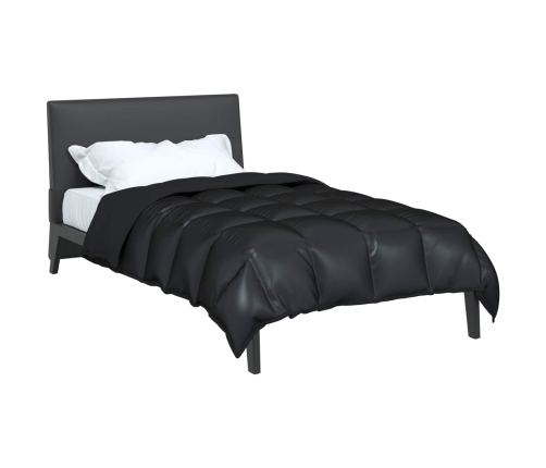 Ziemas Gultas Sega Melna 220 X 155 Cm Satīns Un Mikrošķiedra Vidaxl