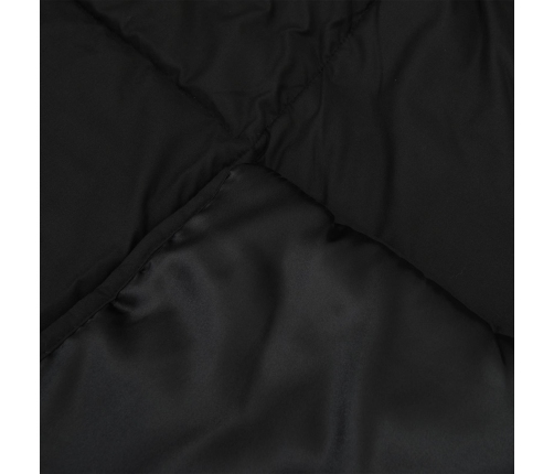 Ziemas Gultas Sega Melna 220 X 240 Cm Satīns Un Mikrošķiedra Vidaxl