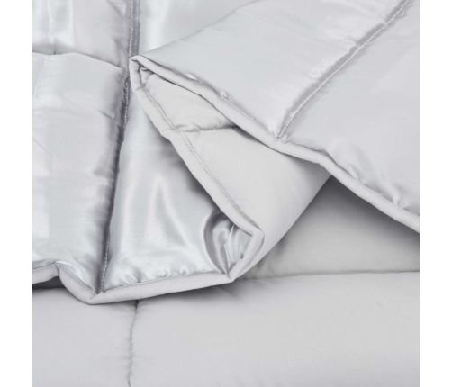 Ziemas Gultas Sega Sudraba 200 X 135 Cm Satīns Un Mikrošķiedra Vidaxl