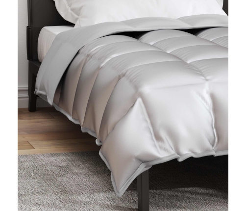 Ziemas Gultas Sega Sudraba 200 X 140 Cm Satīns Un Mikrošķiedra Vidaxl