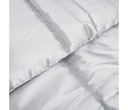 Ziemas Gultas Sega Sudraba 220 X 135 Cm Satīns Un Mikrošķiedra Vidaxl