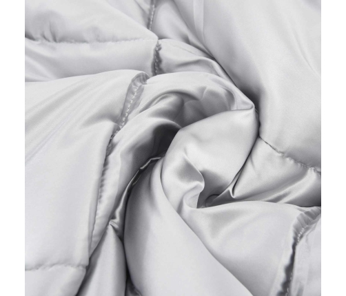 Ziemas Gultas Sega Sudraba 220 X 200 Cm Satīns Un Mikrošķiedra Vidaxl
