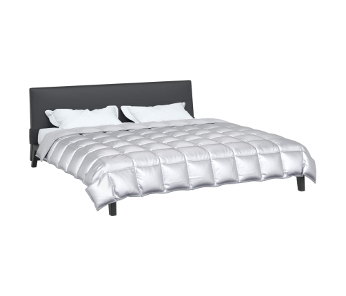 Ziemas Gultas Sega Sudraba 220 X 240 Cm Satīns Un Mikrošķiedra Vidaxl