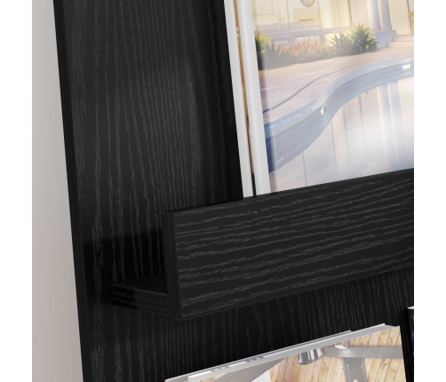 Žurnālu Statīvs Ar Plauktu Melns Ozolkoks 51 X 11 X 102 Cm Vidaxl