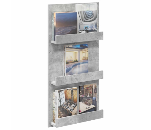 Žurnālu Statīvs Ar Plauktu Betona Pelēks 51 X 11 X 102 Cm Vidaxl