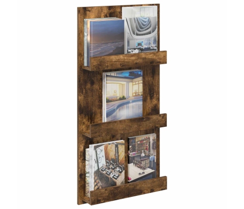 Žurnālu Statīvs Dūmaka Ozols 51 X 11 X 102 Cm Inženierijas Koks Vidaxl