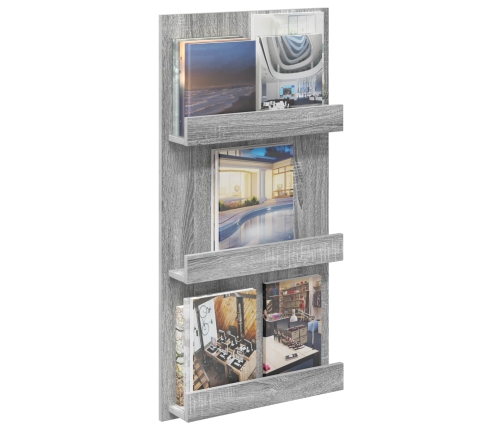 Žurnālu Statīvs Ar Plauktu Pelēks Sonoma 51 X 11 X 102 Cm Vidaxl