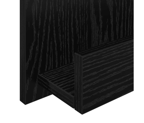 Žurnālu Statīvs Ar Plauktu Melns Ozolkoks 51 X 11 X 102 Cm Vidaxl