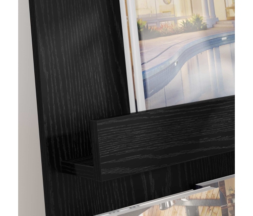 Žurnālu Statīvs Ar Plauktu Melns Ozolkoks 51 X 11 X 102 Cm Vidaxl