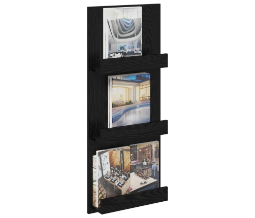 Žurnālu Statīvs Ar Plauktu Melns Ozolkoks 51 X 11 X 102 Cm Vidaxl