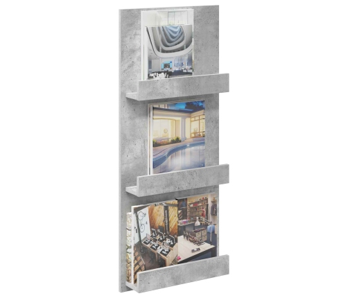 Žurnālu Statīvs Ar Plauktu Betona Pelēks 51 X 11 X 102 Cm Vidaxl