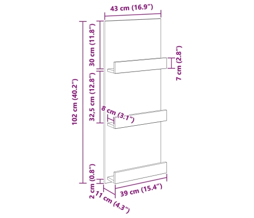 Žurnālu Statīvs Vecs Koks 51 X 11 X 102 Cm Inženierijas Koks Vidaxl