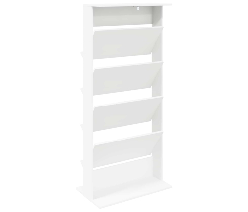 Žurnālu Statīvs Balts 70 X 41 X 156 Cm Inženierijas Koks Vidaxl