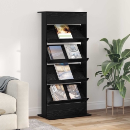 Žurnālu Statīvs Ar Plauktu Melns Ozolkoks 70 X 41 X 156 Cm Vidaxl Žurnālu Statīvs Ar Plauktu Melns Ozolkoks 70 X 41 X 156 Cm Vidaxl