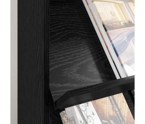 Žurnālu Statīvs Ar Plauktu Melns Ozolkoks 70 X 41 X 156 Cm Vidaxl