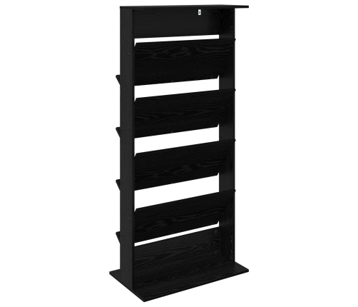 Žurnālu Statīvs Ar Plauktu Melns Ozolkoks 70 X 41 X 156 Cm Vidaxl