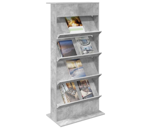 Žurnālu Statīvs Ar Plauktu Betona Pelēks 70 X 41 X 156 Cm Vidaxl
