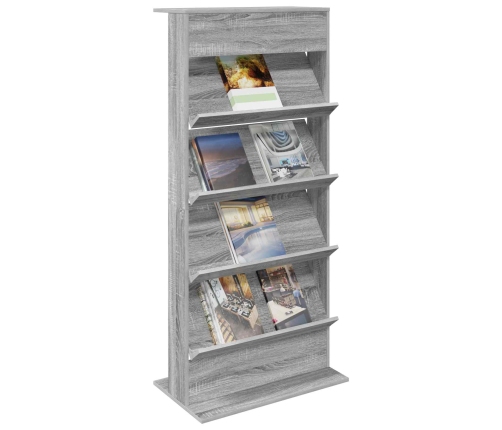 Žurnālu Statīvs Ar Plauktu Pelēks Sonoma 70 X 41 X 156 Cm Vidaxl