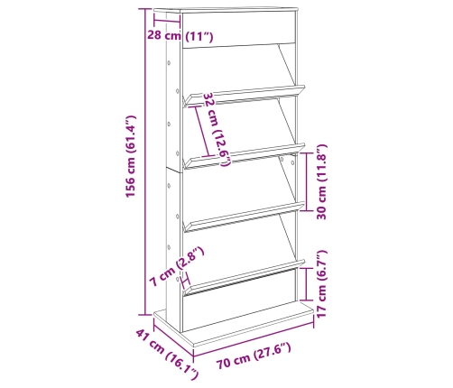 Žurnālu Statīvs Vecs Koks 70 X 41 X 156 Cm Inženierijas Koks Vidaxl