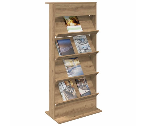 Žurnālu Statīvs Ar Plauktu Artisānā Ozols 70 X 41 X 156 Cm Vidaxl