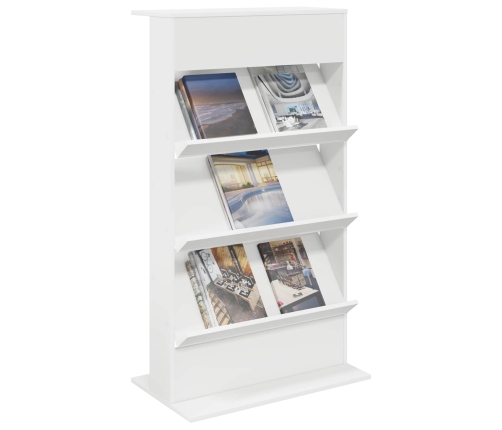 Žurnālu Statīvs Balts 70 X 41 X 126 Cm Inženierijas Koks Vidaxl