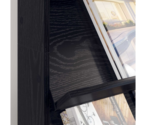 Žurnālu Statīvs Ar Plauktu Melns Ozolkoks 70 X 41 X 126 Cm Vidaxl