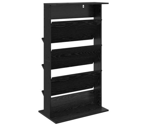 Žurnālu Statīvs Ar Plauktu Melns Ozolkoks 70 X 41 X 126 Cm Vidaxl