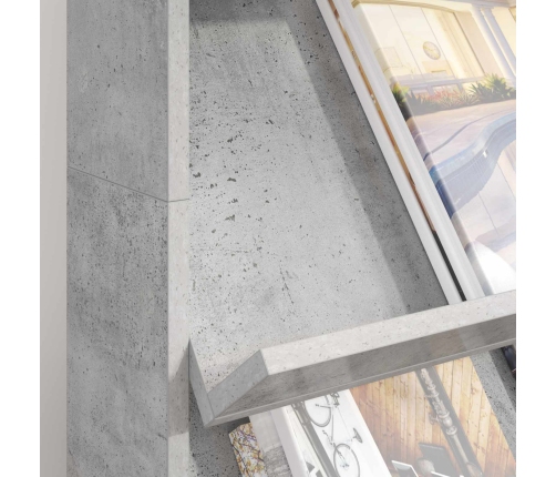 Žurnālu Statīvs Ar Plauktu Betona Pelēks 70 X 41 X 126 Cm Vidaxl