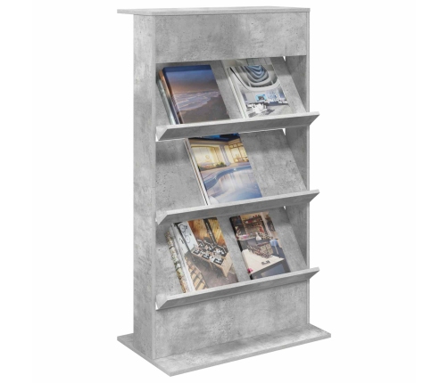 Žurnālu Statīvs Ar Plauktu Betona Pelēks 70 X 41 X 126 Cm Vidaxl