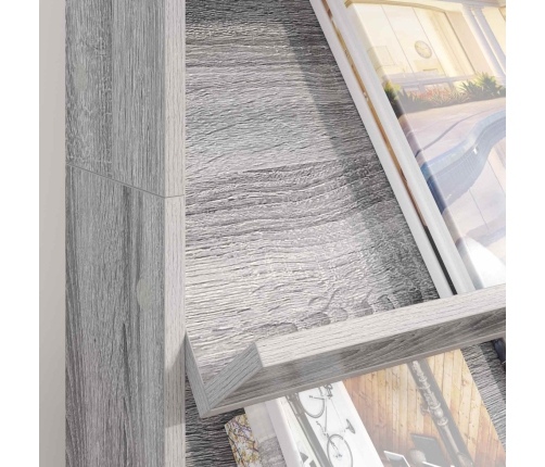 Žurnālu Statīvs Ar Plauktu Pelēks Sonoma 70 X 41 X 126 Cm Vidaxl