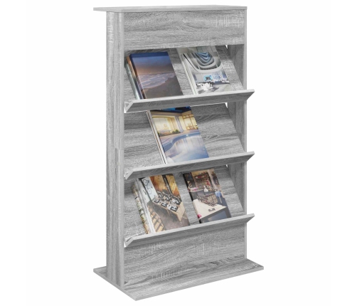 Žurnālu Statīvs Ar Plauktu Pelēks Sonoma 70 X 41 X 126 Cm Vidaxl