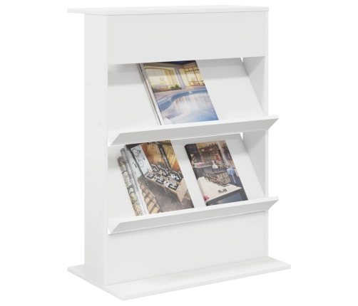 Žurnālu Statīvs Balts 70 X 41 X 96 Cm Inženierijas Koks Vidaxl