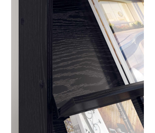 Žurnālu Statīvs Ar Plauktu Melns Ozolkoks 70 X 41 X 96 Cm Vidaxl