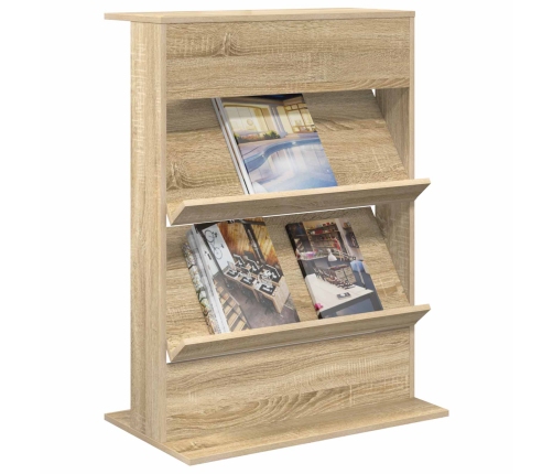 Žurnālu Statīvs Ar Plauktu Ar Uzglabāšanu Inženierijas Koks Vidaxl