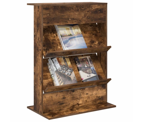 Žurnālu Statīvs Ar Plauktu Ar Uzglabāšanu Inženierijas Koks Vidaxl