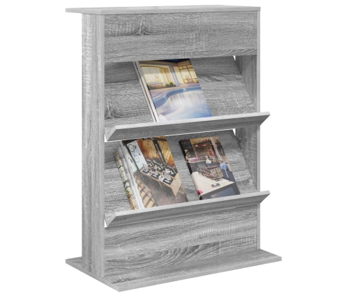 Žurnālu Statīvs Pelēks Sonoma 70 X 41 X 96 Cm Inženierijas Koks Vidaxl