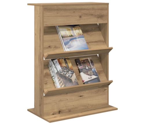 Žurnālu Statīvs Ar Plauktu Artisānā Ozols 70 X 41 X 96 Cm Vidaxl