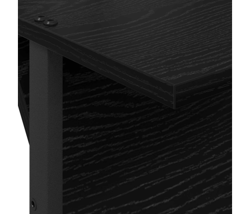 Žurnālu Statīvs Ar Plauktu Melns Ozolkoks 68 X 40 X 123.5 Cm Vidaxl