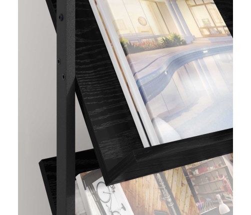 Žurnālu Statīvs Ar Plauktu Melns Ozolkoks 68 X 40 X 123.5 Cm Vidaxl