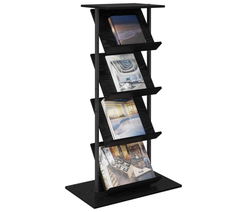 Žurnālu Statīvs Ar Plauktu Melns Ozolkoks 68 X 40 X 123.5 Cm Vidaxl