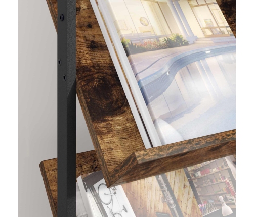 Žurnālu Statīvs Ar Plauktu Dūmaka Ozols 68 X 40 X 123.5 Cm Vidaxl