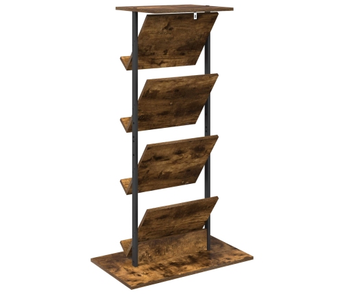 Žurnālu Statīvs Ar Plauktu Dūmaka Ozols 68 X 40 X 123.5 Cm Vidaxl