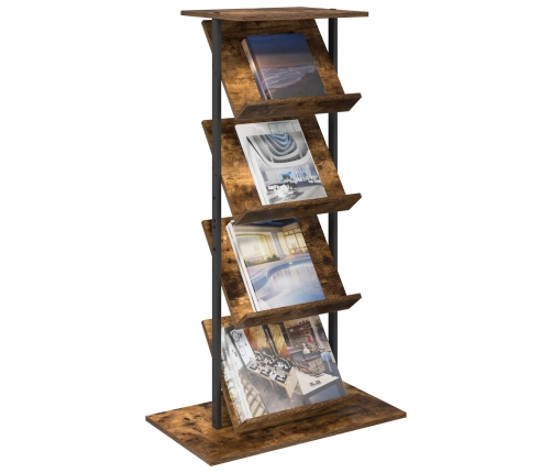 Žurnālu Statīvs Ar Plauktu Dūmaka Ozols 68 X 40 X 123.5 Cm Vidaxl