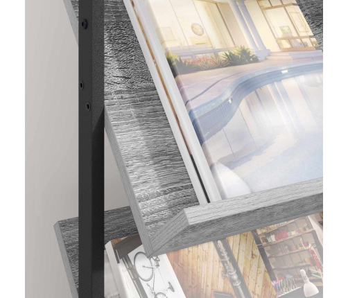 Žurnālu Statīvs Ar Plauktu Pelēks Sonoma 68 X 40 X 123.5 Cm Vidaxl