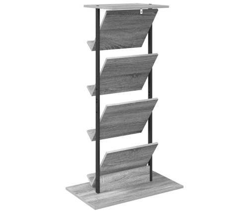 Žurnālu Statīvs Ar Plauktu Pelēks Sonoma 68 X 40 X 123.5 Cm Vidaxl