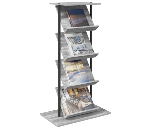 Žurnālu Statīvs Ar Plauktu Pelēks Sonoma 68 X 40 X 123.5 Cm Vidaxl