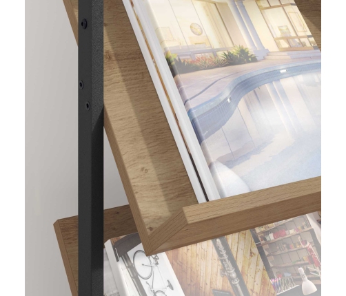 Žurnālu Statīvs Ar Plauktu Artisānā Ozols 68 X 40 X 123.5 Cm Vidaxl