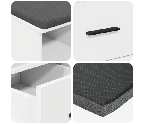 Zāles Sols Ar Spilvenu Ar Atvilktni Balts 60 X 38 X 46 Cm Vidaxl